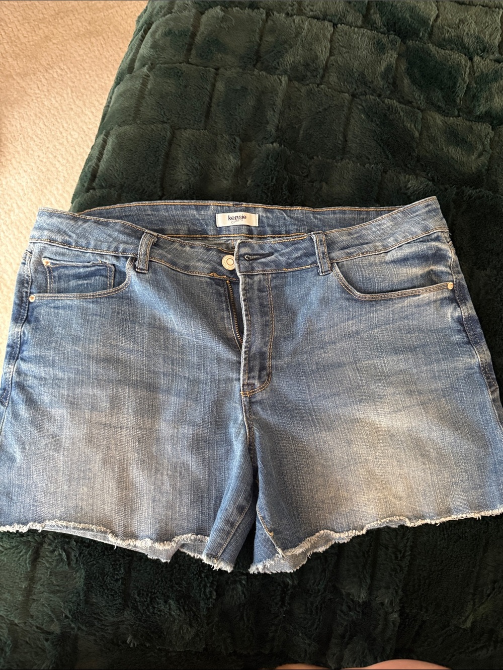 Kensie Faded Blue Denim Cutoff Shorts